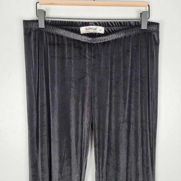 Three Bird Nest Flare Bell Bottom Velvet Pants Pull On Stretch Black Size XL NWT - Picture 5 of 11